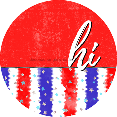 Patriotic Door Hanger Hi Dco - 01535 - Dh 18’ Round Wood